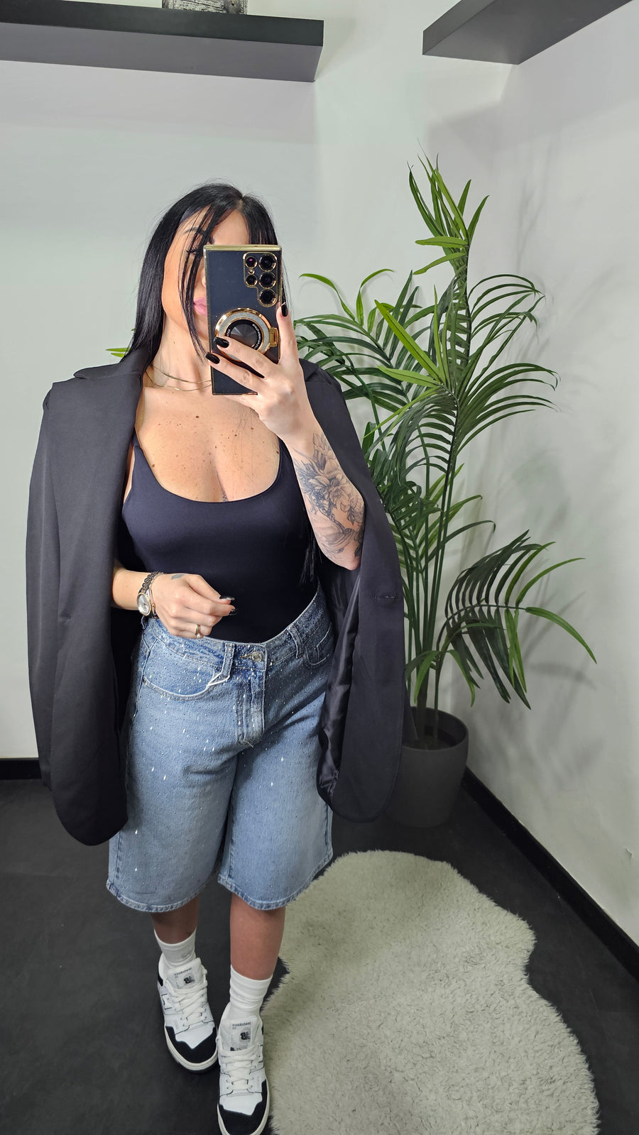 Giacca nera oversize